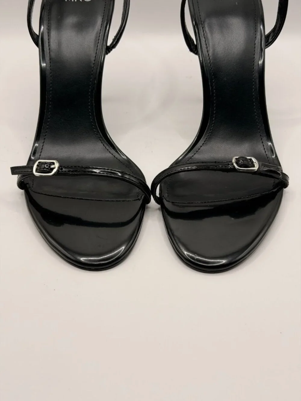 MANGO Women Black Strap Slingback High Heel Sandal Sz EU 40 US 9.5